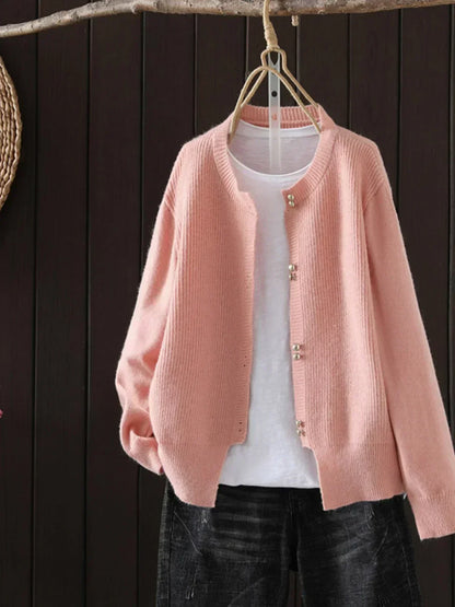 Women's Sweater | Button Front Ribbed Cuffs