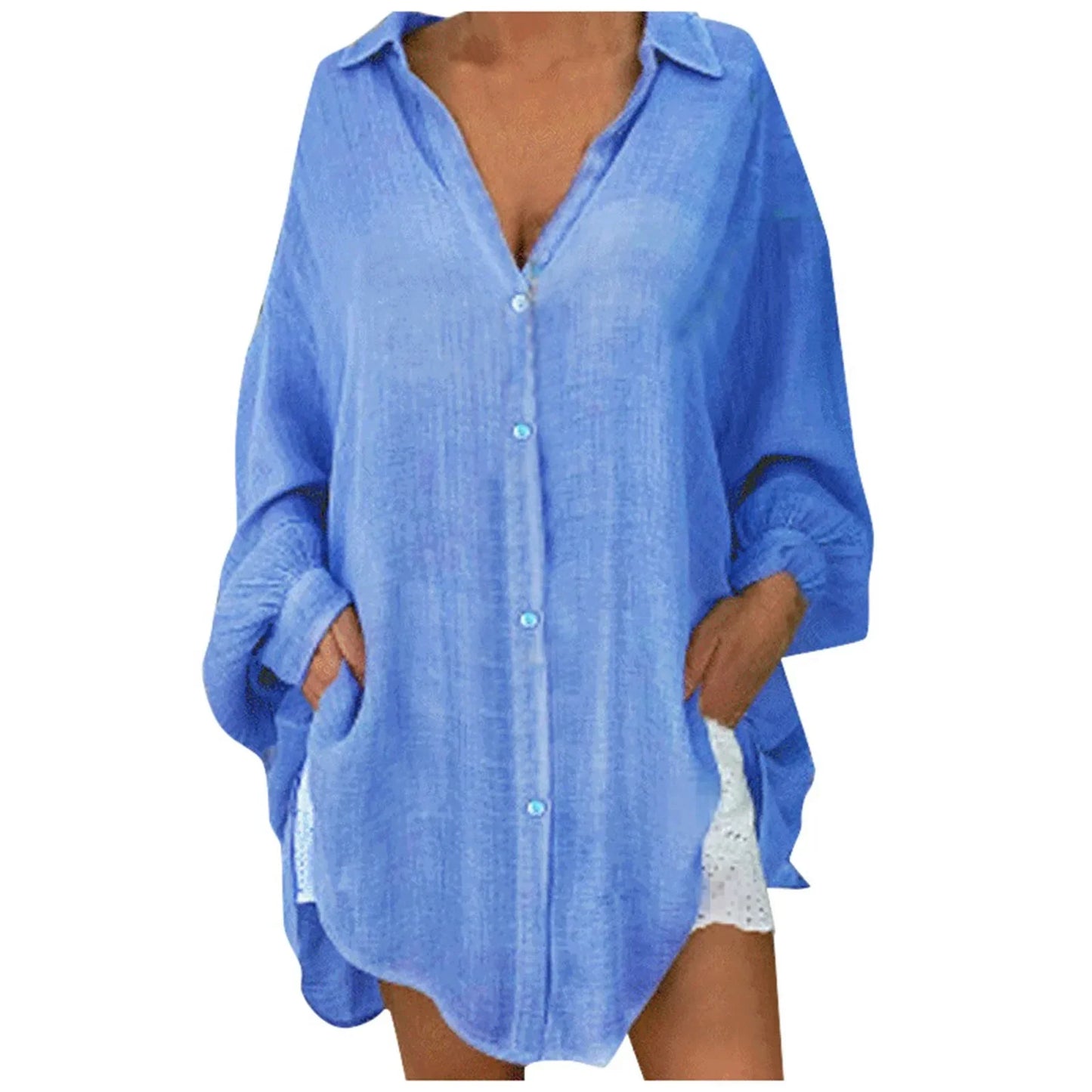 Brielle Button Front Tunic Blouse