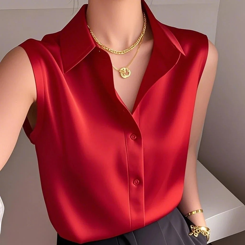 Aiyana Satin Sleeveless Blouse