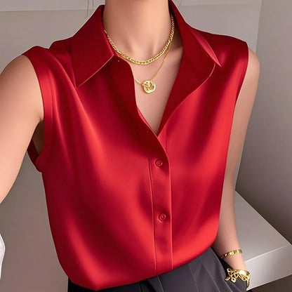 Aiyana Satin Sleeveless Blouse