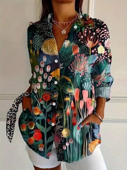 Sienna | Women's Colorful Longsleeve Button Down Blouse