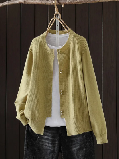 Women's Sweater | Button Front Ribbed Cuffs
