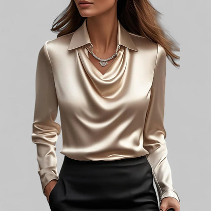 Vivienne | Women's Elegant Metallic Long-Sleeve Blouse