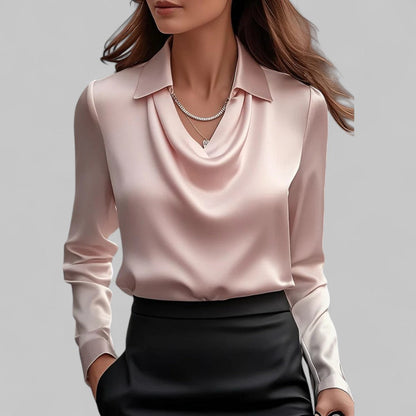 Vivienne | Women's Elegant Metallic Long-Sleeve Blouse
