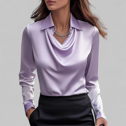Vivienne | Women's Elegant Metallic Long-Sleeve Blouse