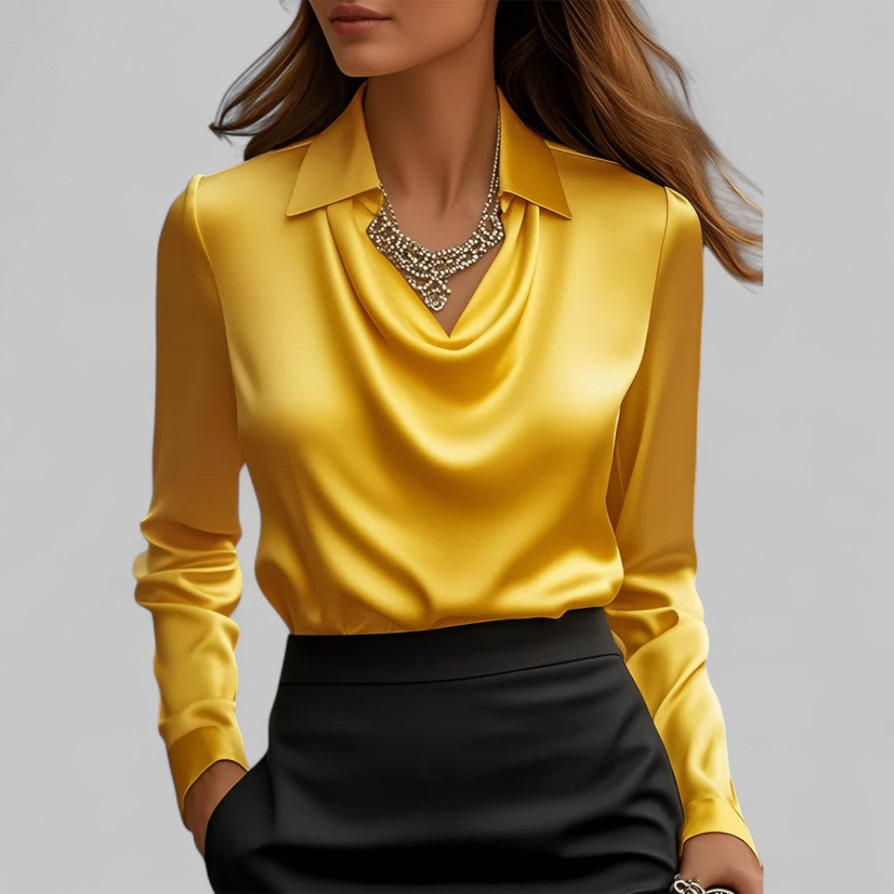 Vivienne | Women's Elegant Metallic Long-Sleeve Blouse