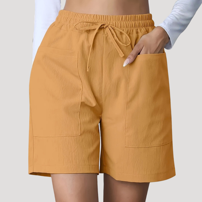 Allegra | Women's Drawstring Wide Leg Relaxed Shorts