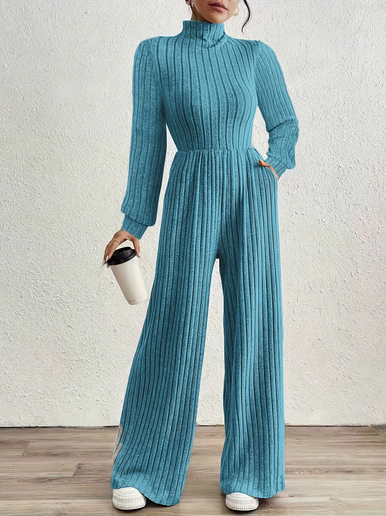 ZD0831142 Directional Fashion Turtleneck Long Sleeve Versatile Women'S Jumpsuit
