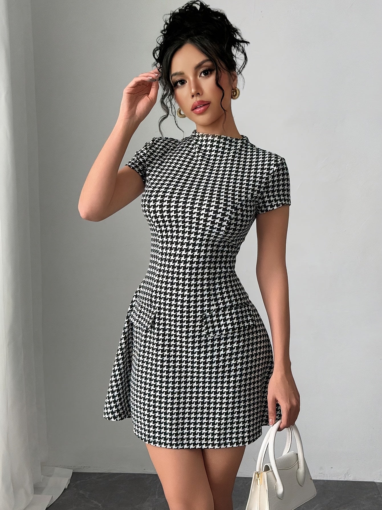 Elegant Special Women's Elegant Short Sleeve Waist-Cinching Slim-Fit Dress