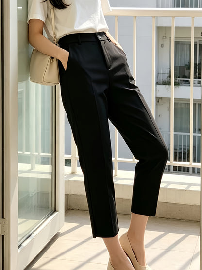 [Summer Style Slit Pants] 2026 Summer Style Slit Suit Pants | Draped Straight-Leg Cropped Trousers, Versatile Commuter and Casual