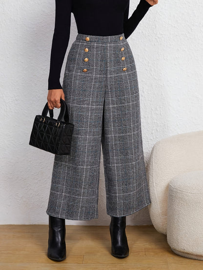 Elegant Casual Checkered Women'S Capri Pants