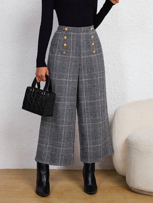 Elegant Casual Checkered Women'S Capri Pants