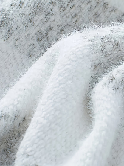 Sea Salt Cream | Turtleneck Striped Sweater with Contrasting Colors, Perfect for Spring And Autumn Vibes