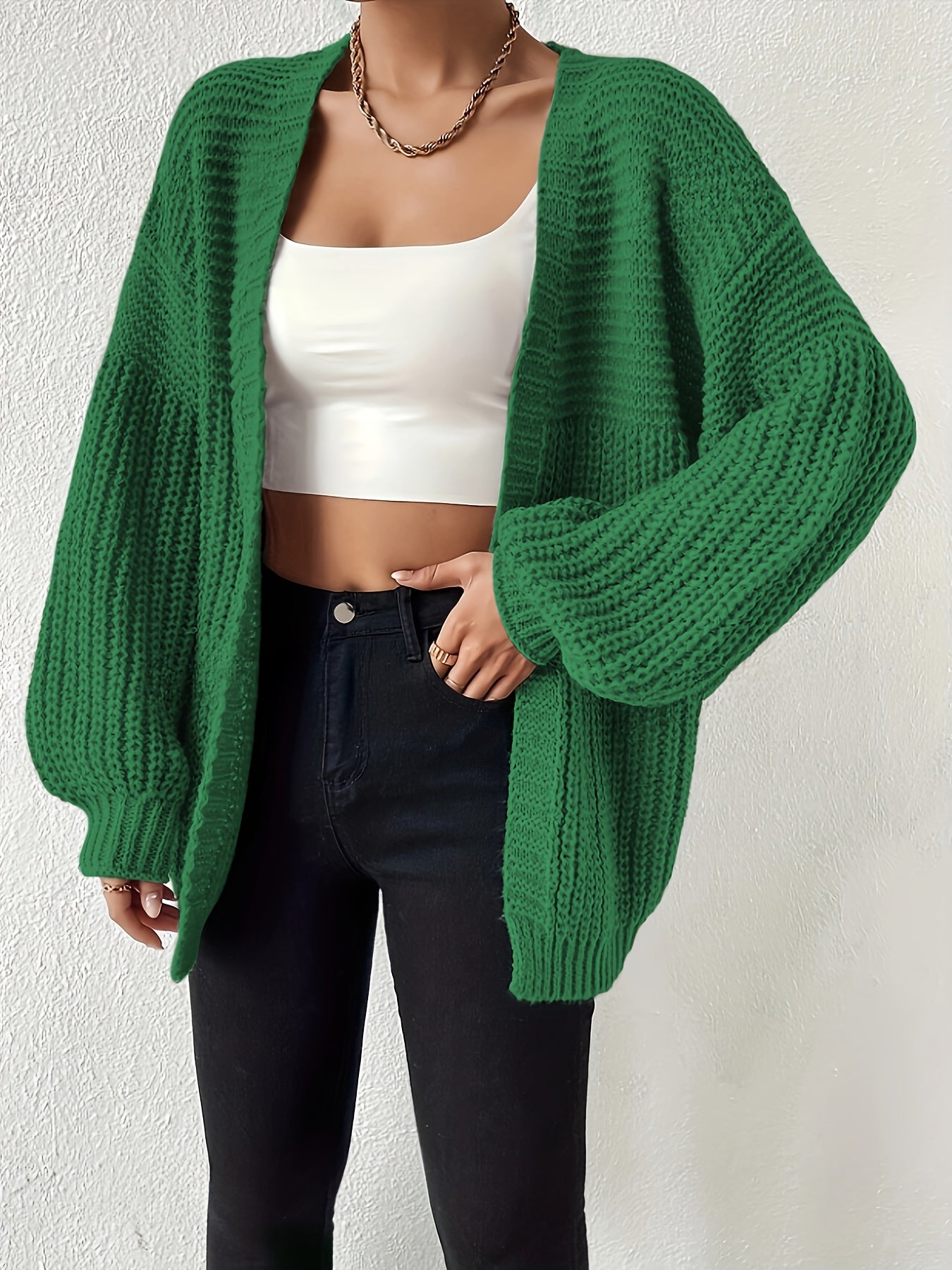 Women's Elegant Oversized Black Cardigan - Soft Open Front Sleeve Machine Washable Cozy Fall Winter Sweater for Casual & Formal Outfits, Cute Sweater, Versatile Layering, Relaxed Fit, Durable Construction, Stylish Coverup, Weekend Outfit