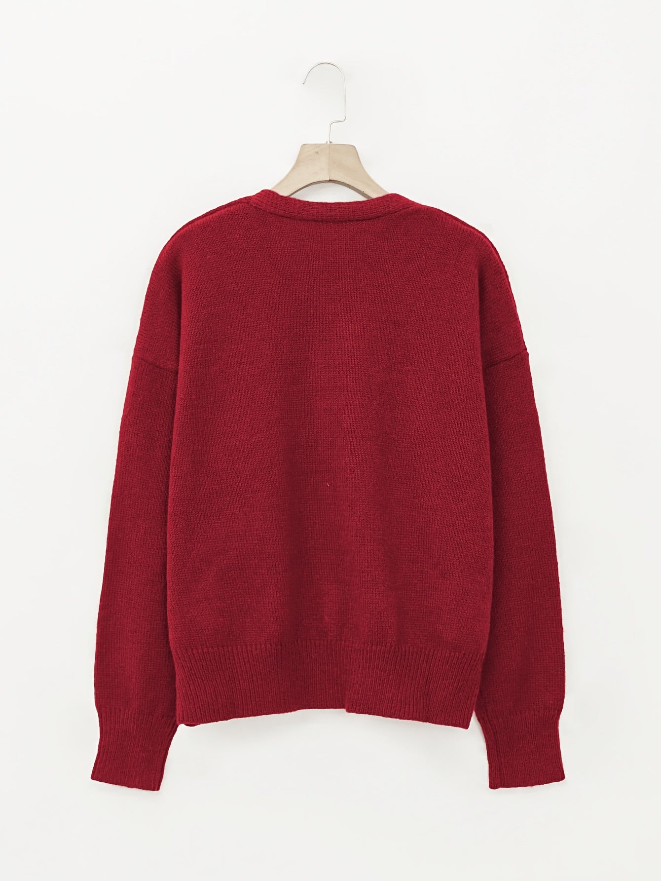 2026 Women'S Fashion V-Neck Button-Up Sweater, Casual Long Sleeve, Easy Style, Suitable for Outerwear, Relaxed And Casual, Autumn/Winter