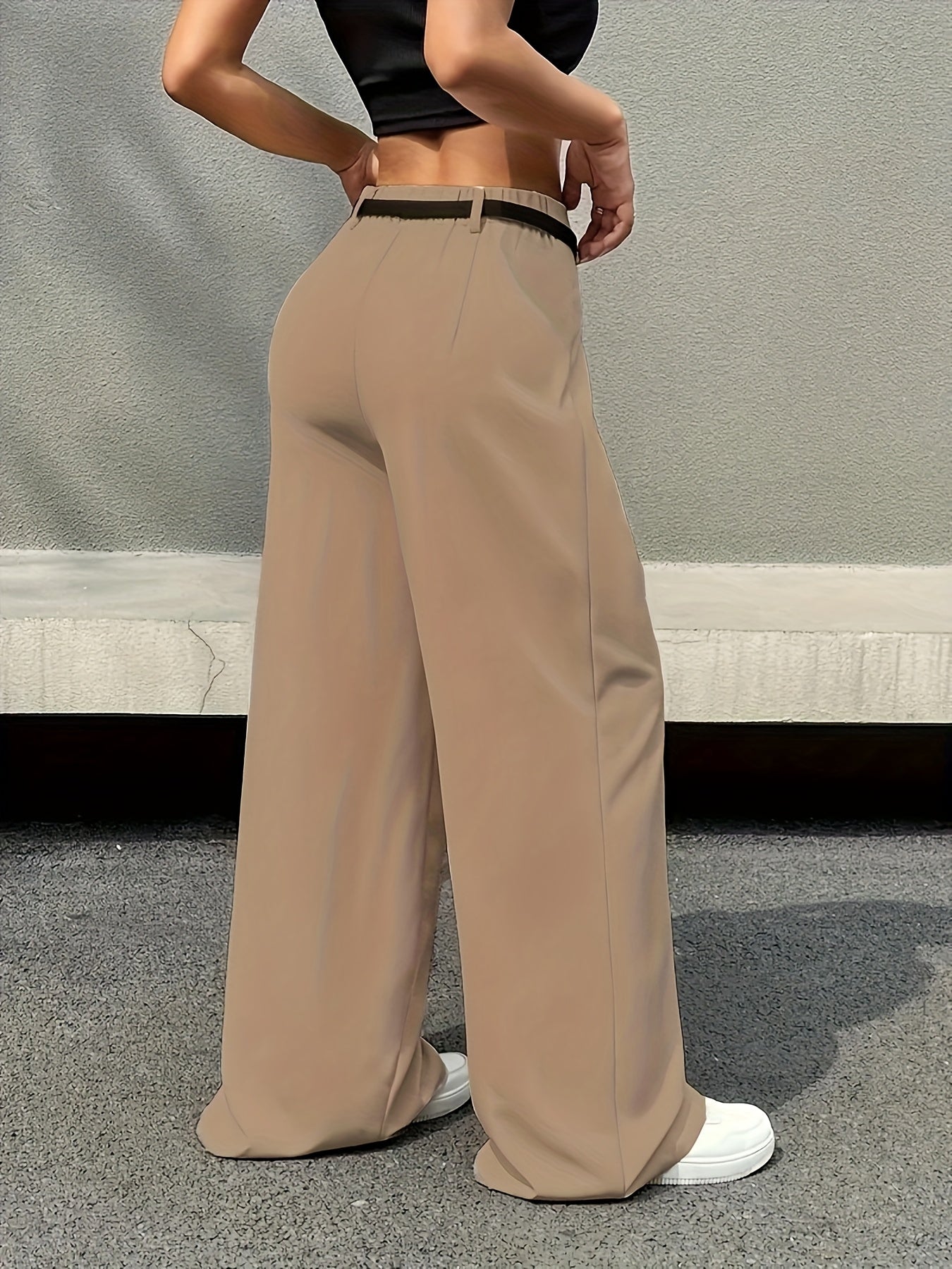 Elegant High-Waisted Wide-Leg Cinched Pants - Multifunctional And Comfortable, Machine Washable - Fashion