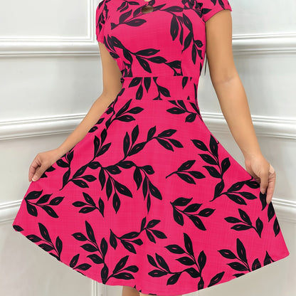 Women's Dress with Rolled-up Sleeves, Loose Doll-style - Elegant Gospel Fashion Print Chain Sleeveless Dress, Suitable for Daily Wear, Evening, Casual Travel, and Nighttime Outfits