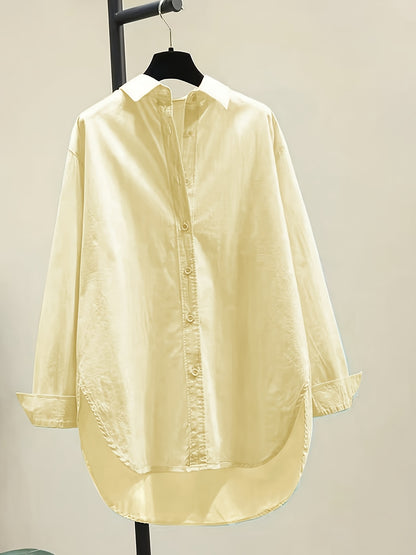 Women's Classic Long Sleeve Button- Shirt