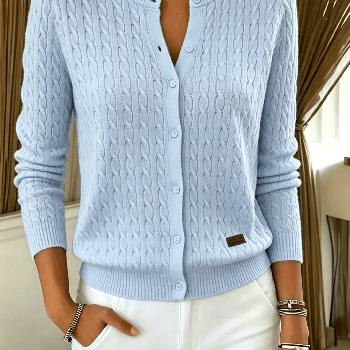 [Versatile Twist Cardigan] Versatile Twist Cardigan | Women's Round Neck Single-Breasted Jacket | Spring Autumn Commute Casual