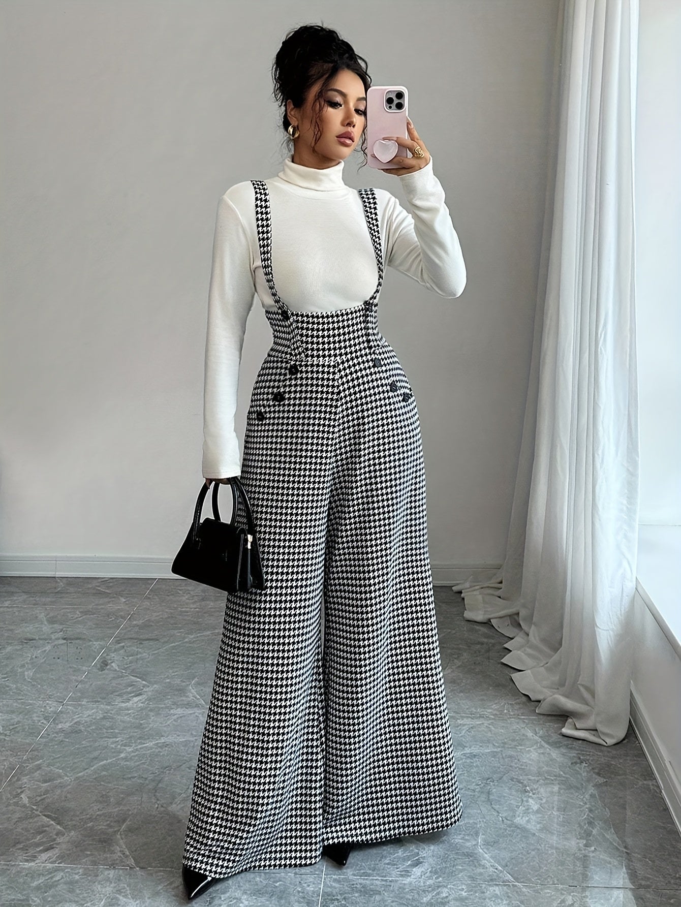 Women's Printed Strap Straight-Leg Jumpsuit