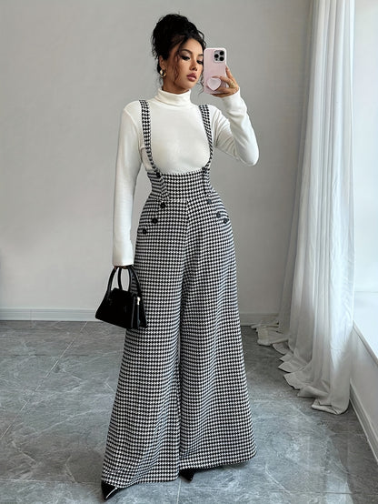 Women's Printed Strap Straight-Leg Jumpsuit