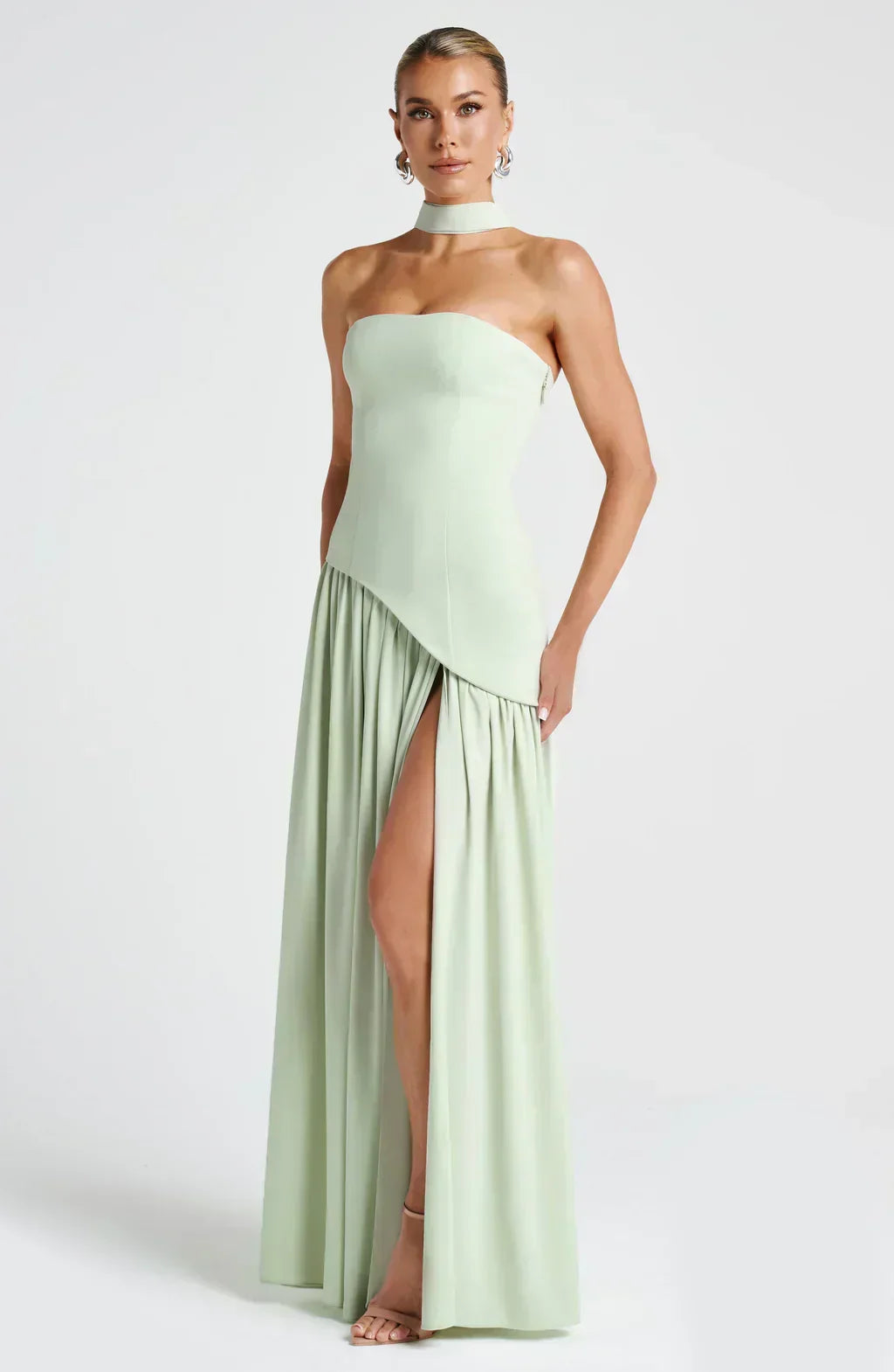 Calixta | Women's Strapless High Slit Formal Maxi Dress