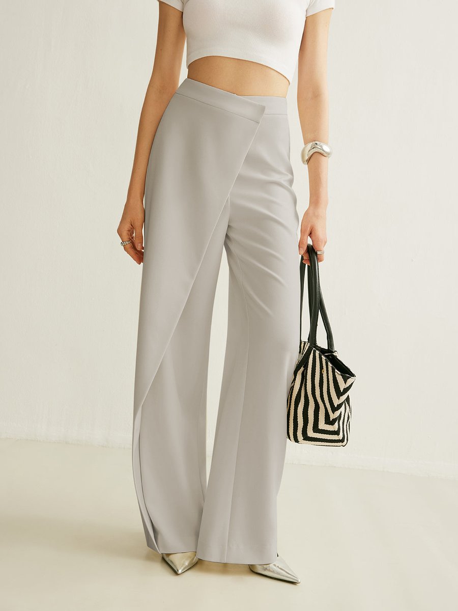 Calla | Women's High Waist Asymmetric Wide Leg Pants