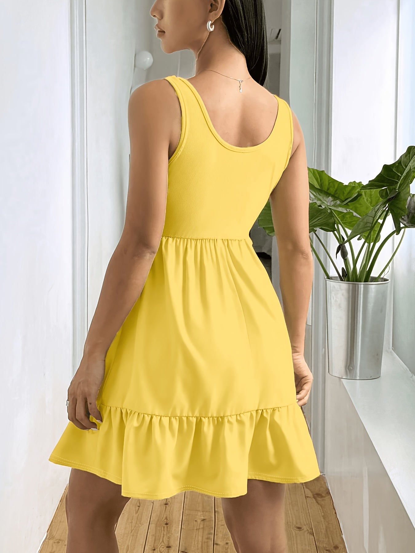 Women's Ruffled Lychee Leaf Boat Neck/Off-Shoulder Dress - Mermaid Top & Flowy Beach Resort Dress, Machine Washable Solid Color All-Season Wedding Guest Vacation Gown