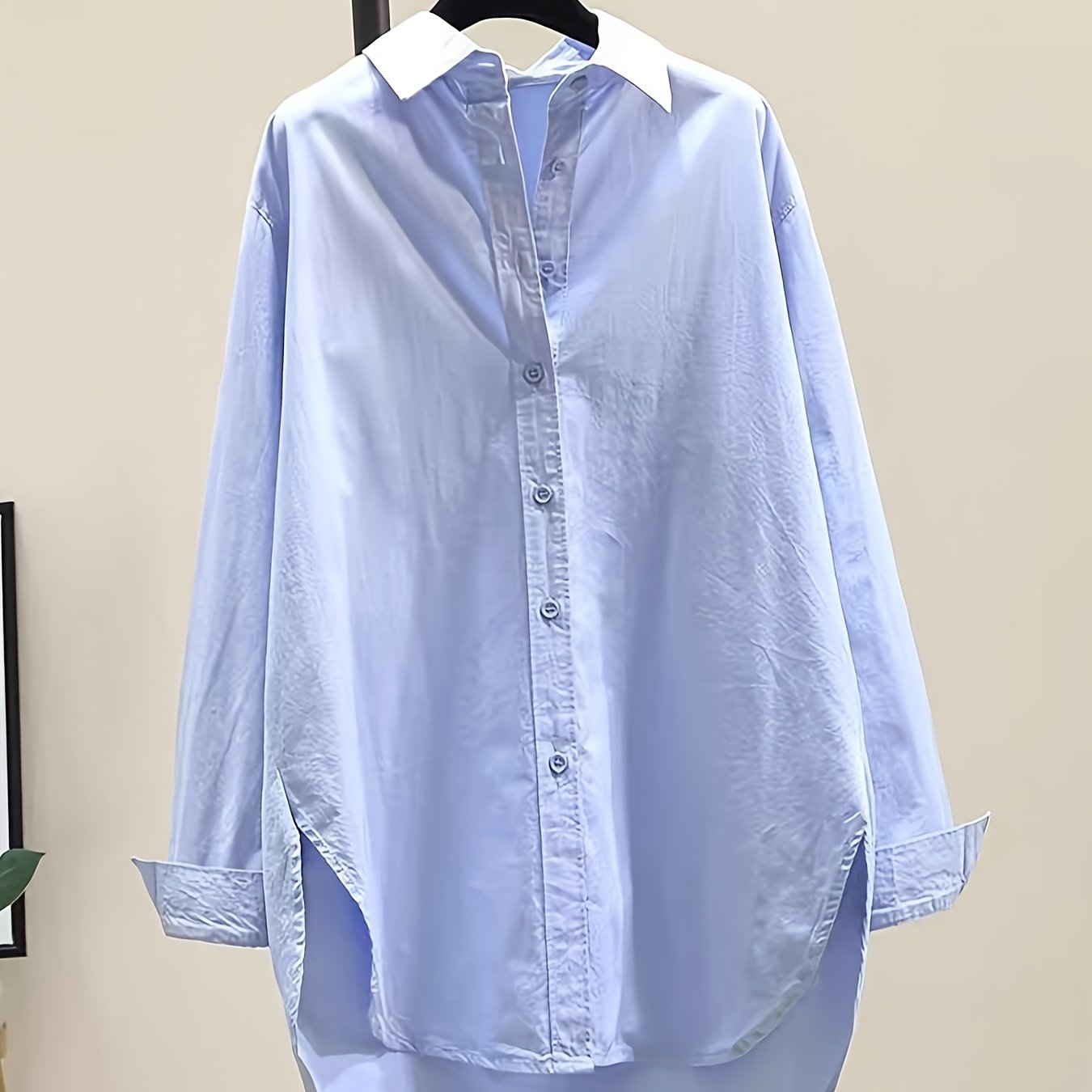 Women's Classic Long Sleeve Button- Shirt