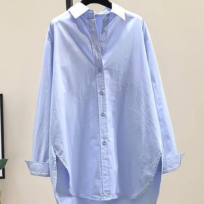 Women's Classic Long Sleeve Button- Shirt