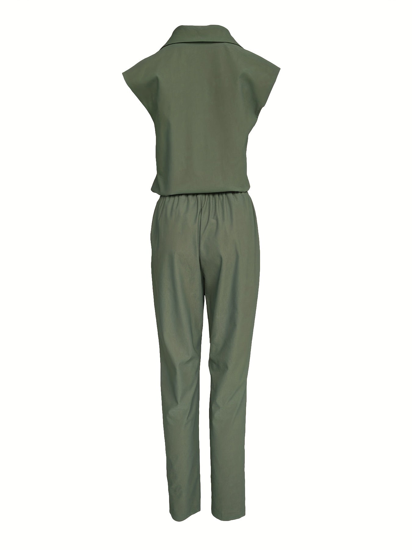The Jumpsuit Features a Loose-Fitting Design with an Adjustable Waist
