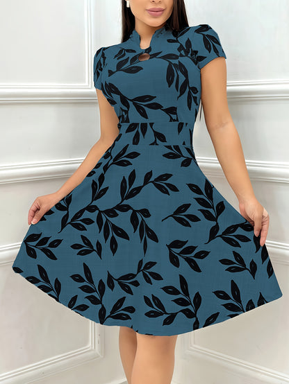 Women's Dress with Rolled-up Sleeves, Loose Doll-style - Elegant Gospel Fashion Print Chain Sleeveless Dress, Suitable for Daily Wear, Evening, Casual Travel, and Nighttime Outfits