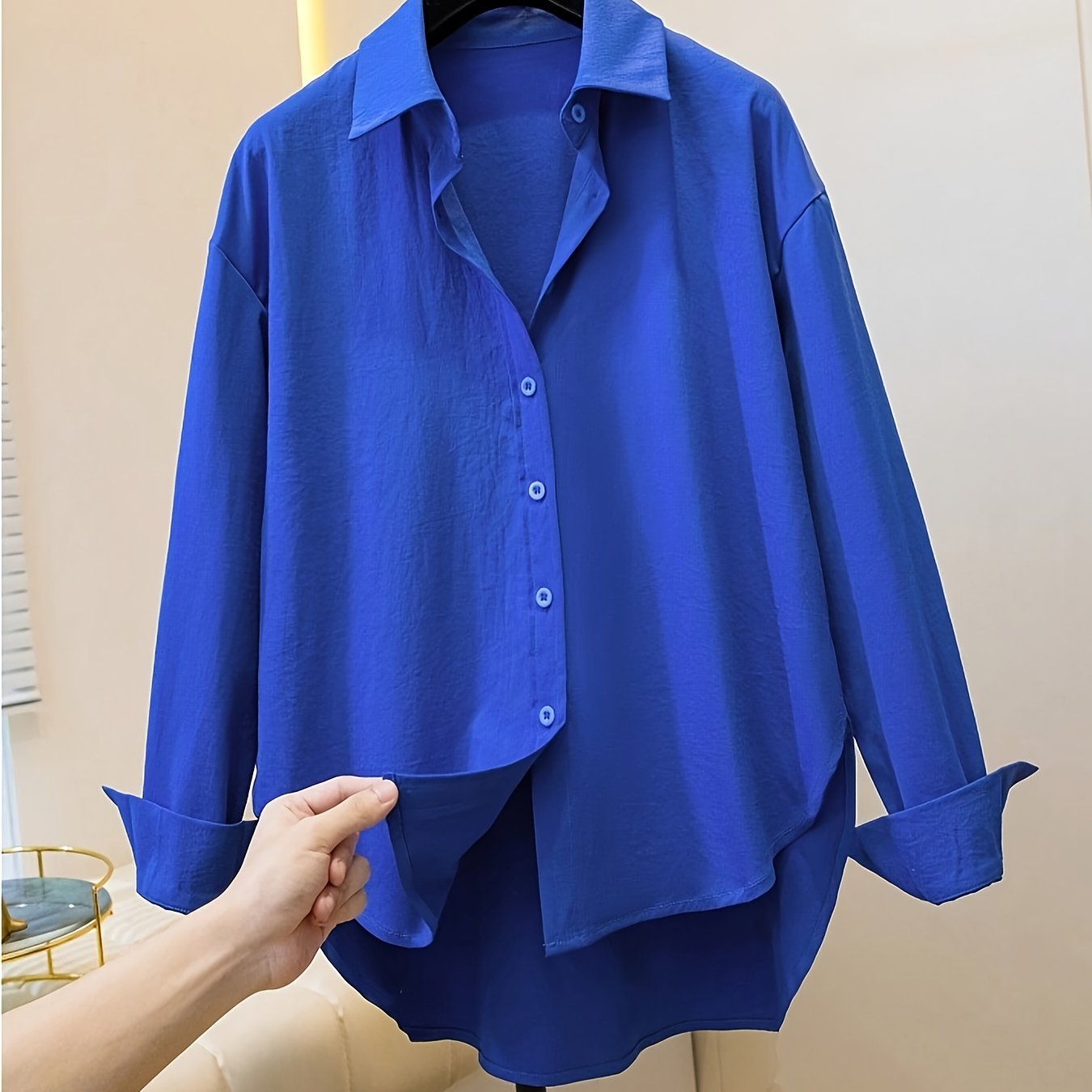 Women's Classic Long Sleeve Button- Shirt