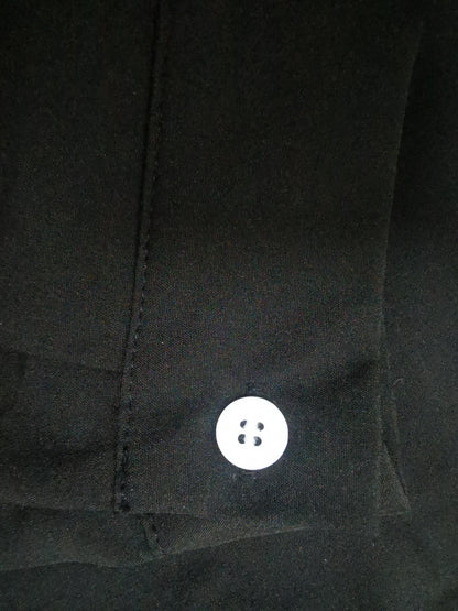 Pure White Long-sleeve V-neck Button- Shirt
