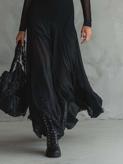 Raven | Elegant Black Going Out Dress for Black Tie Formal Style