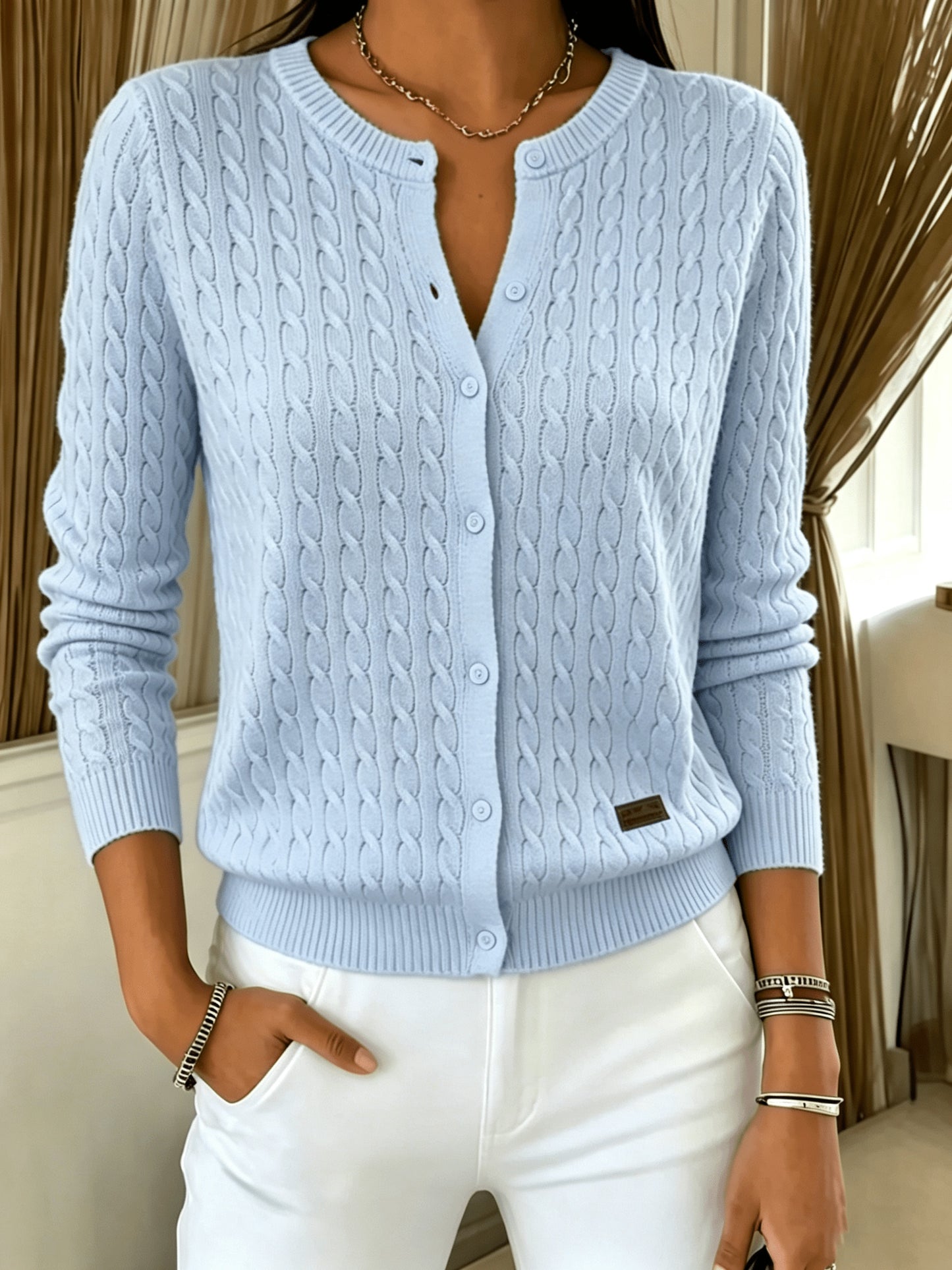 [Versatile Twist Cardigan] Versatile Twist Cardigan | Women's Round Neck Single-Breasted Jacket | Spring Autumn Commute Casual
