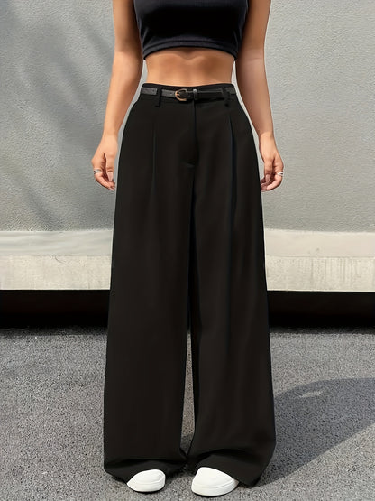 Elegant High-Waisted Wide-Leg Cinched Pants - Multifunctional And Comfortable, Machine Washable - Fashion