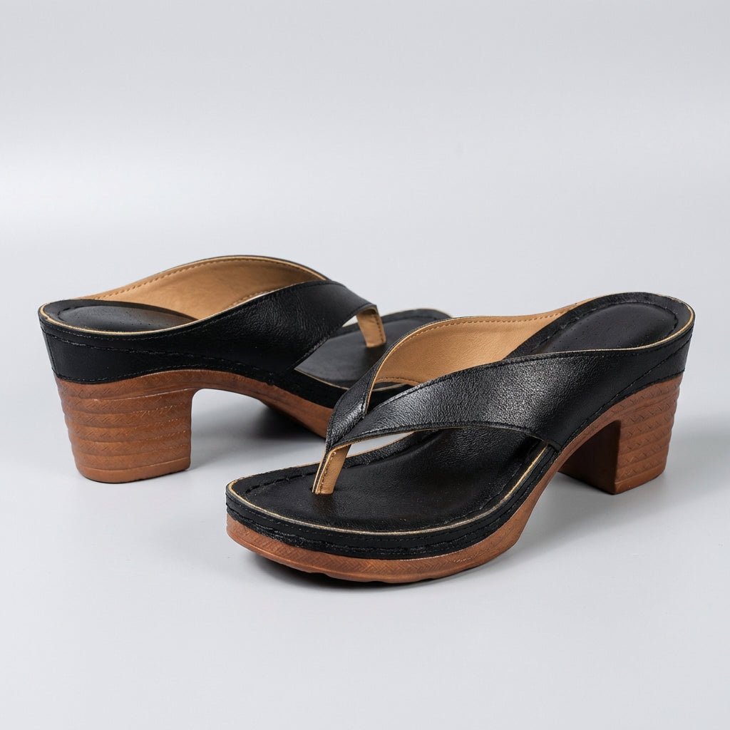 Daphne | Women's Block Heel Thong Platform Sandal