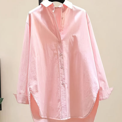 Women's Classic Long Sleeve Button- Shirt