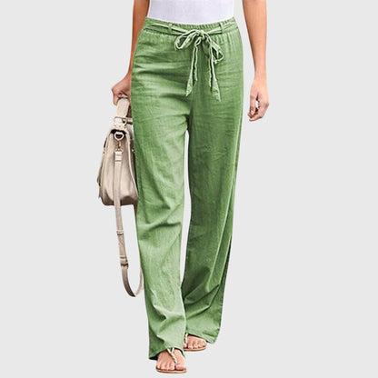 Dessa | Women's Belted High Waist Wide Leg Pants