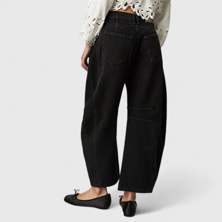 Dovina | Women's High Waist Barrel Leg Jeans