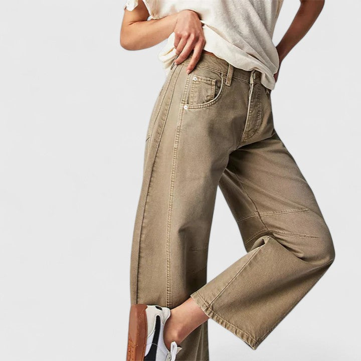 Dovina | Women's High Waist Barrel Leg Jeans