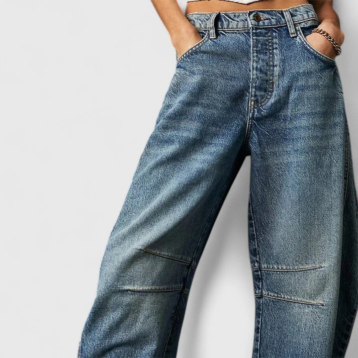 Dovina | Women's High Waist Barrel Leg Jeans