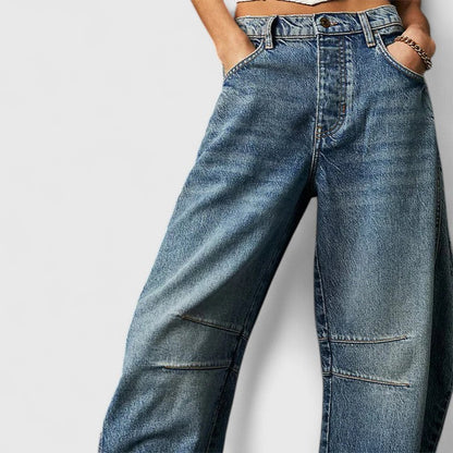Dovina | Women's High Waist Barrel Leg Jeans