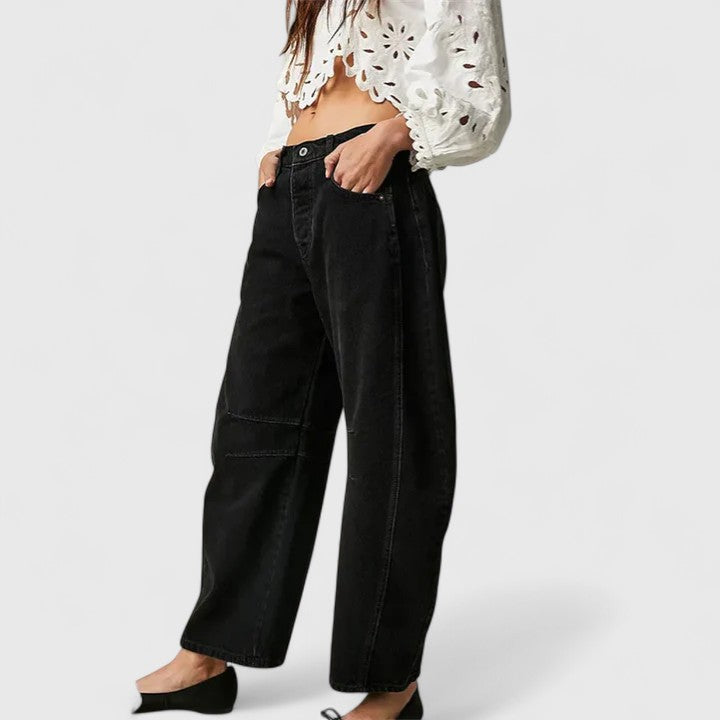 Dovina | Women's High Waist Barrel Leg Jeans