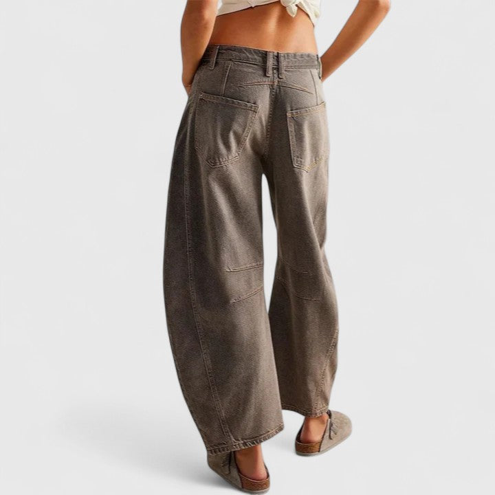 Dovina | Women's High Waist Barrel Leg Jeans