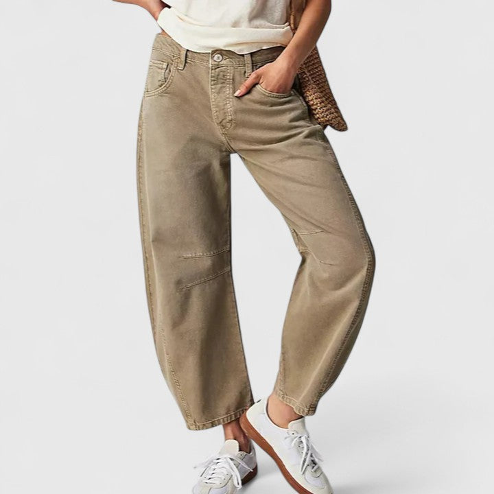 Dovina | Women's High Waist Barrel Leg Jeans