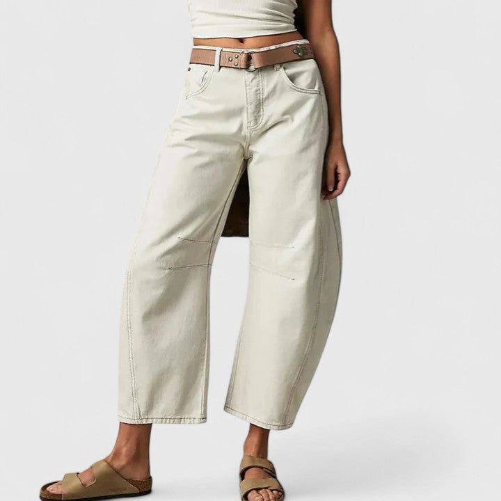 Dovina | Women's High Waist Barrel Leg Jeans