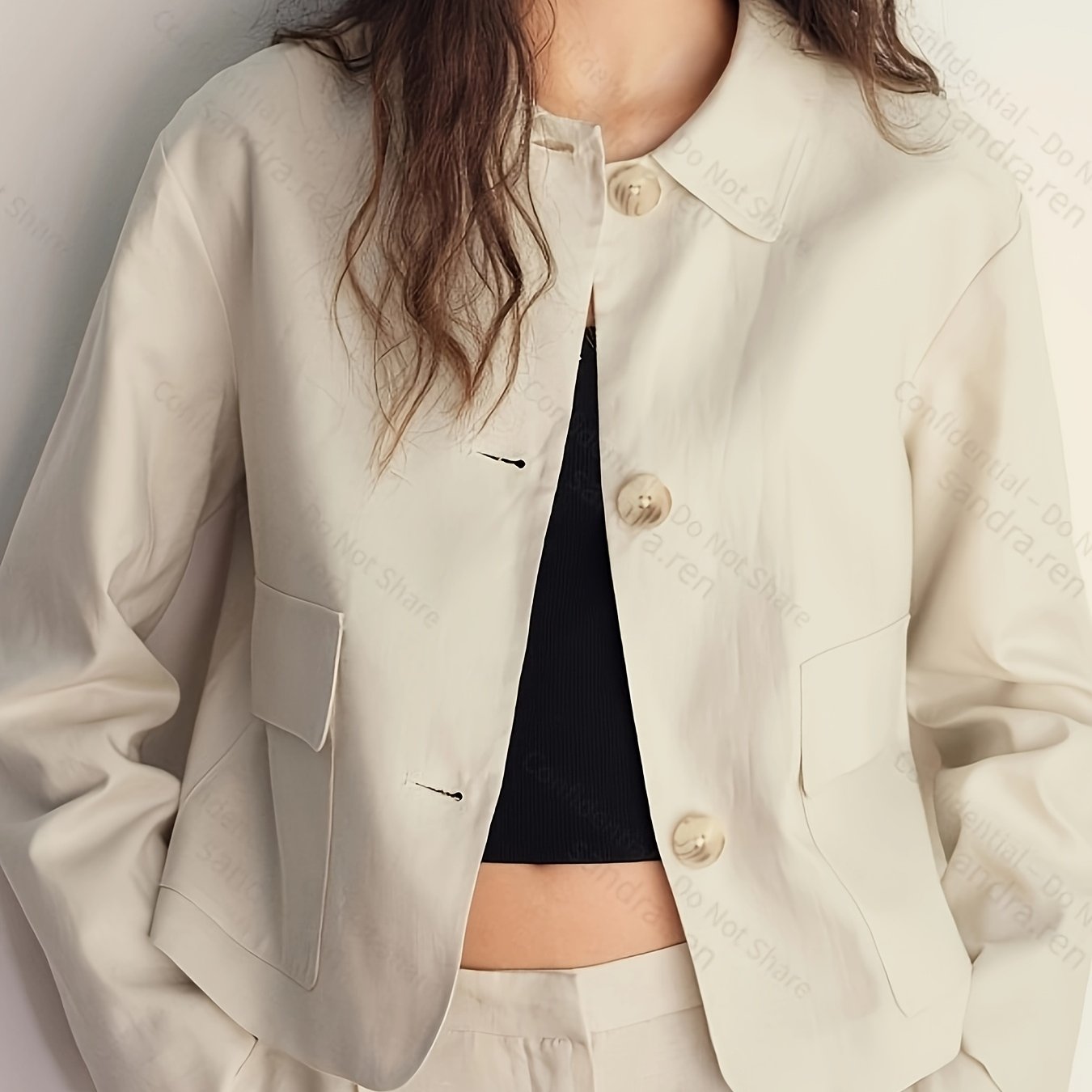 Women'S Easy Commuter Lapel Single-Button Short Blazer, Office Casual