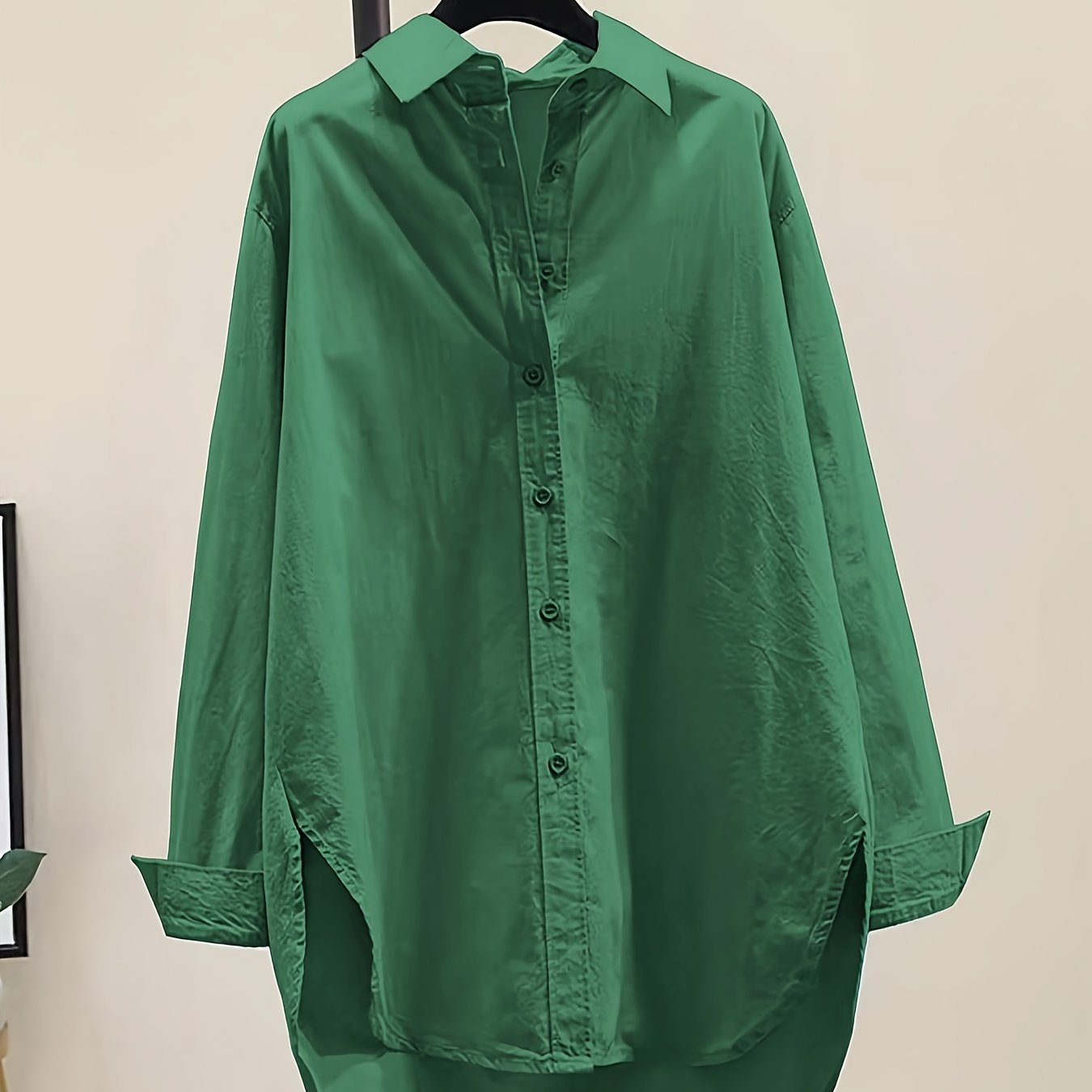 Women's Classic Long Sleeve Button- Shirt